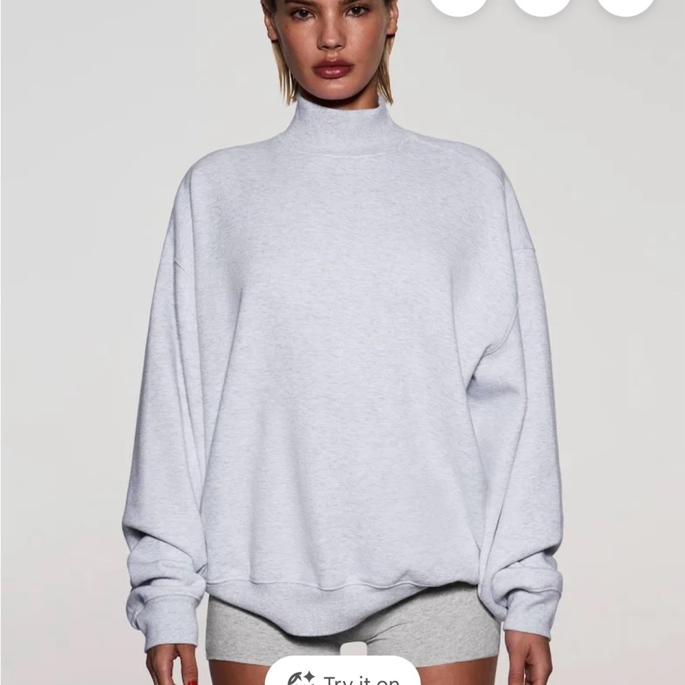 Skims mock neck grey sweatshirt